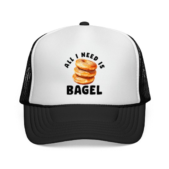 Bagel Lover For Men BreakFast Jewish Food Beigel Trucker Caps