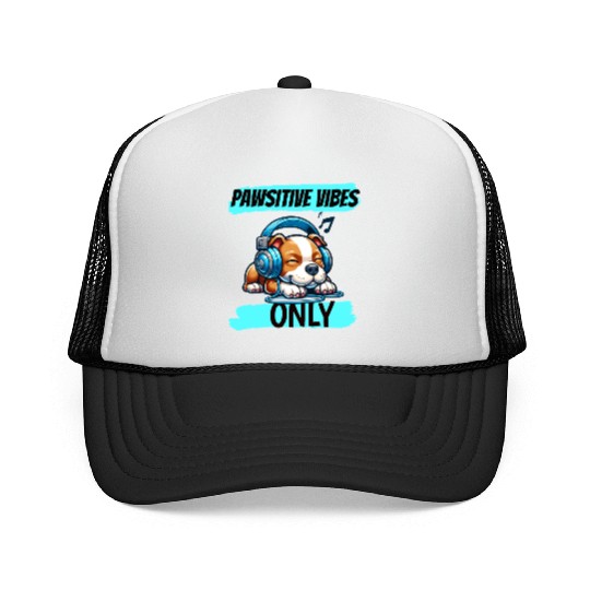 Pawsitive vibes only pitbull Trucker Caps