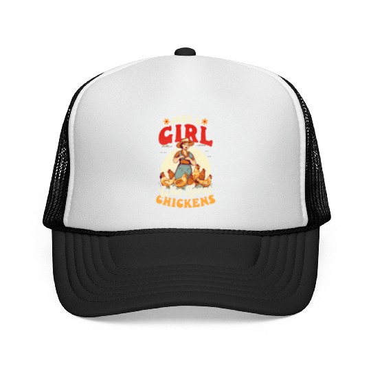 Chicken Farmer Girl Loves Chickens Trucker Caps