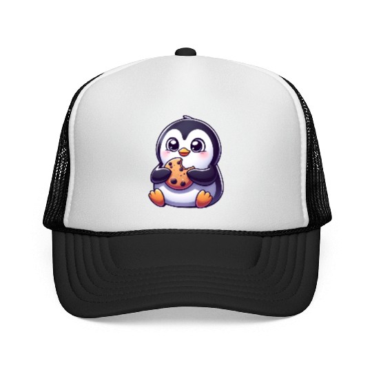 Penguin Cookie Sweet Dessert Biscuit Trucker Caps