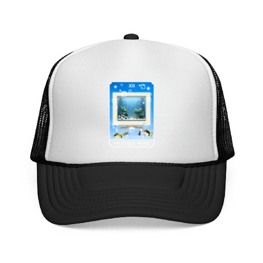 Frutiger Aero Aesthetic Tech Computer Aquarium Trucker Caps