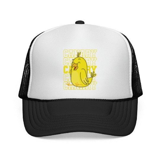Yellow Canary Bird Trucker Caps