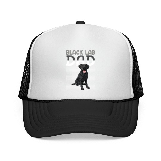 Black Labrador BLACK LAB DAD Labrador Owner Trucker Caps