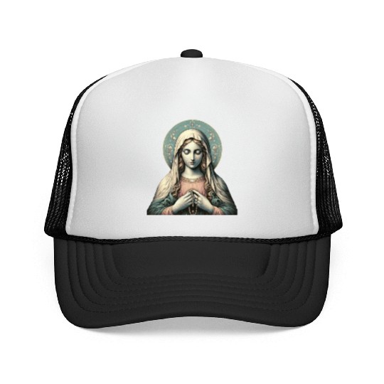 Serene Madonna ic Image Trucker Caps