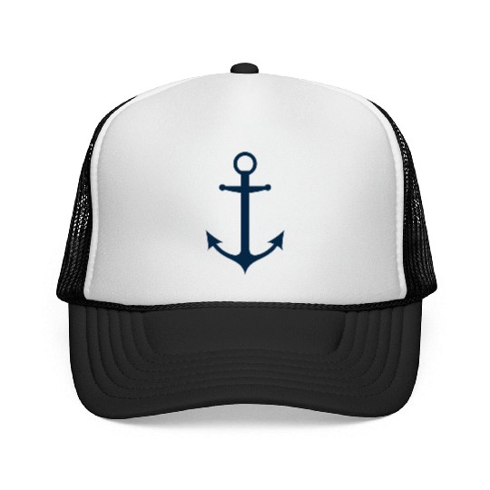 Navy Blue Sailing Boat Anchor Trucker Caps