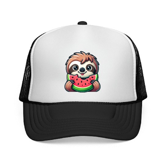 Sloth Summer Fruit Melon Trucker Caps