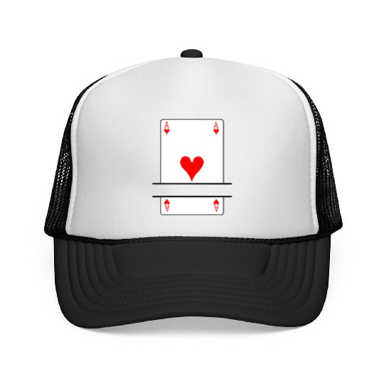 Playing card ace of hearts with banner space Trucker Caps