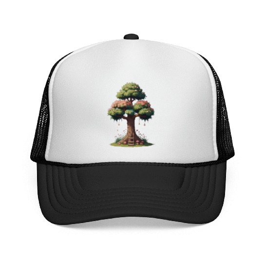 Colorful Tree Life is Really Good Tree Trucker Caps