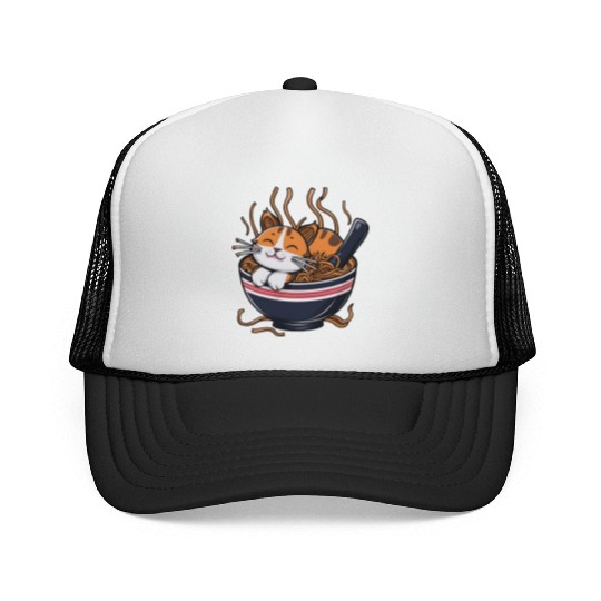 Kawaii Otaku cat Ramen Bowl Japanese Noodles Lover Trucker Caps