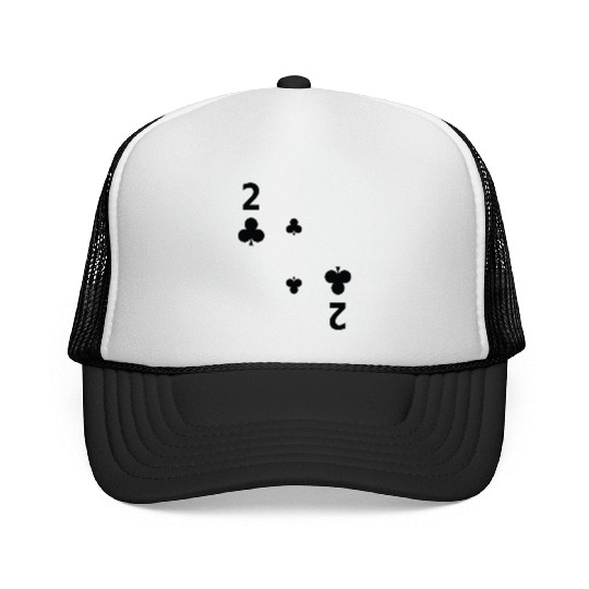 Two of Clubs T Poker Playing Card Costume Group Trucker Caps