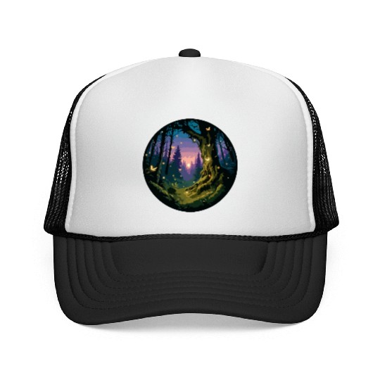 Enchanted Forest: Mystical Twilight Trucker Caps