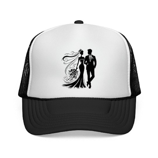 Bride Groom Trucker Caps