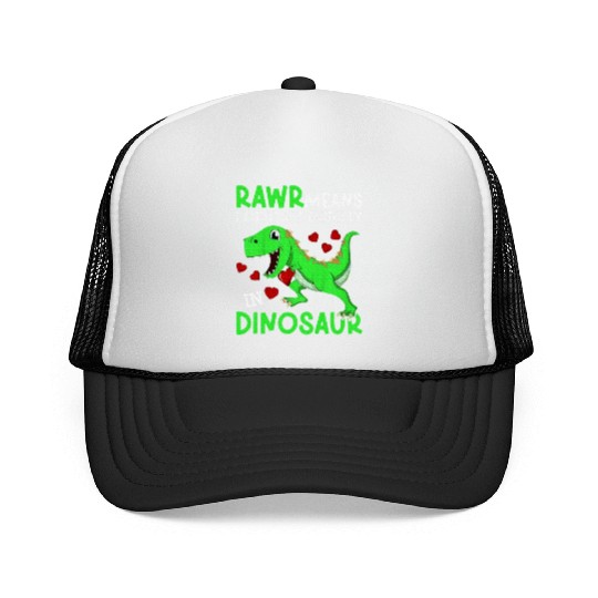 I Love My Mommy Rawr Dinosaur Mom Mother's Day Trucker Caps