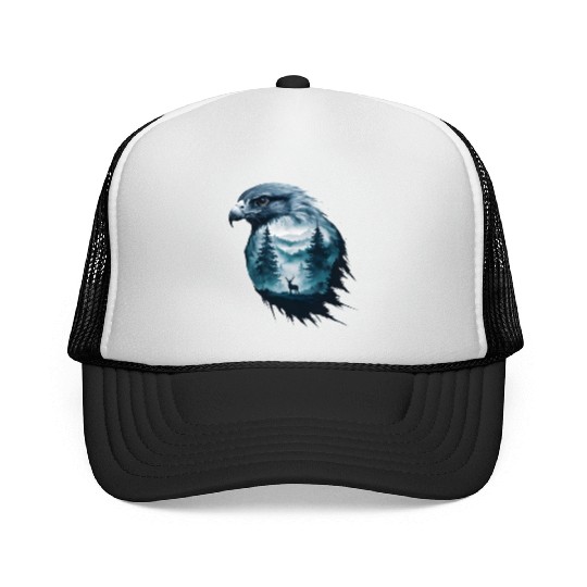 Majestic Eagle And Serene Wilderness Scene Trucker Caps