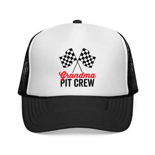 Grandma Pit Crew for Racing Party Costume Team Trucker Caps