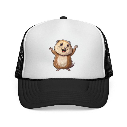 Happy Lemming Embrace The Joyful Moments Trucker Caps