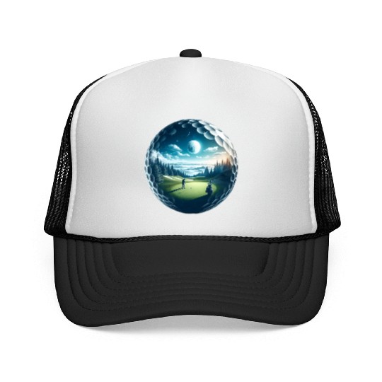 Twilight A Golf Dream Scape Surreal Golfing Course Trucker Caps