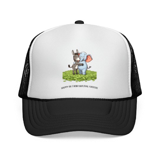 Funny Republican Party Elephant Democratic Donkey Trucker Caps