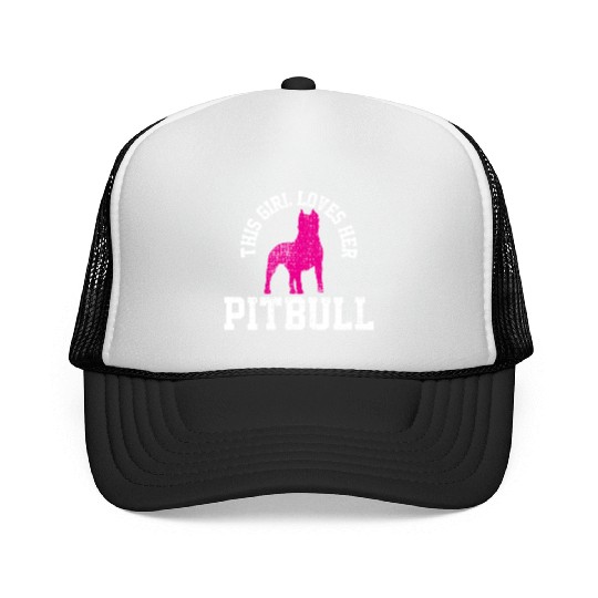 Unique Art For Girl Who Loves Her Pitbull Trucker Caps
