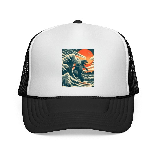 Japanese Monster Kaiju Funny Art Trucker Caps
