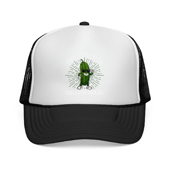 Pickle Design Cucumber Dill Pickle Lover Trucker Caps