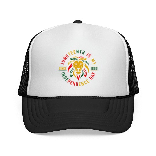 Juneteenth Is My Independence Day Lion Free Ish Trucker Caps