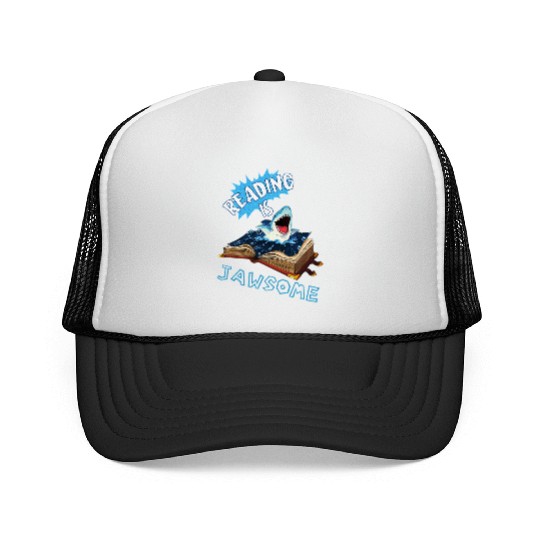 Reading is Jawsome Shark Classroom Teacher Supplie Trucker Caps