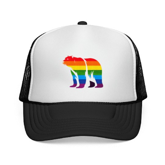Polar Bear Rainbow LGBT Gay Pride Lesbian LGBT Trucker Caps