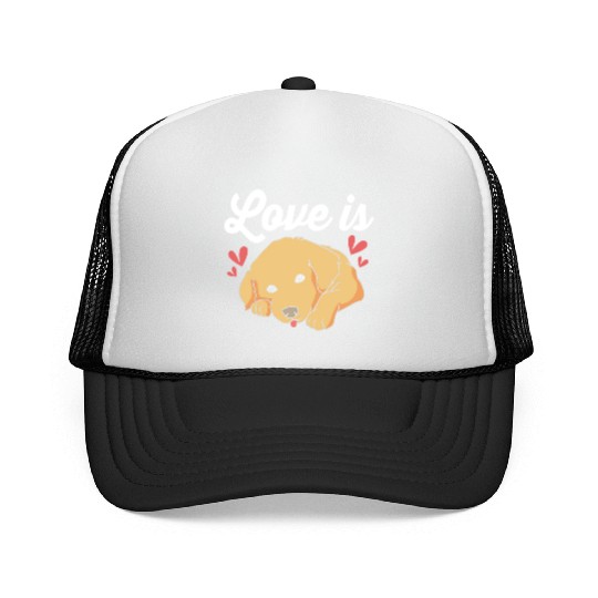 Dog Lover Pet Puppy I Love My Golden Retriever Trucker Caps
