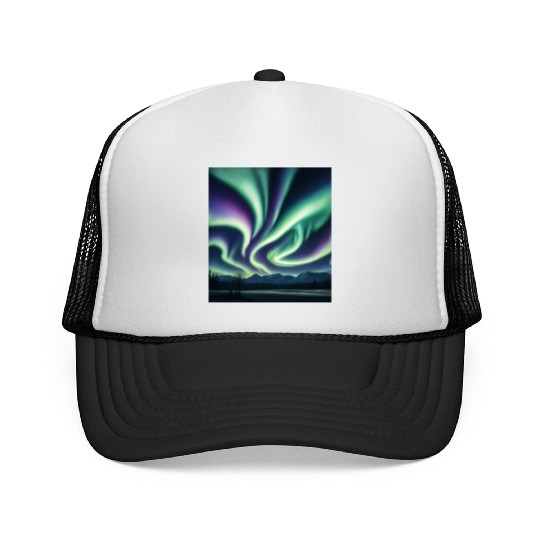 ultra realistic northern lights Trucker Caps