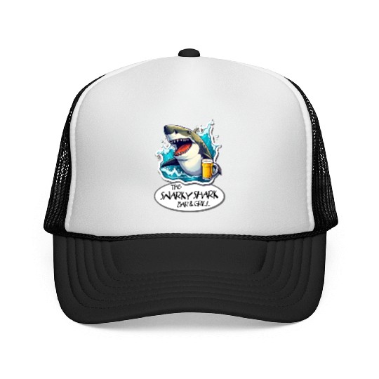 The Snarky Shark Bar & Grill Trucker Caps