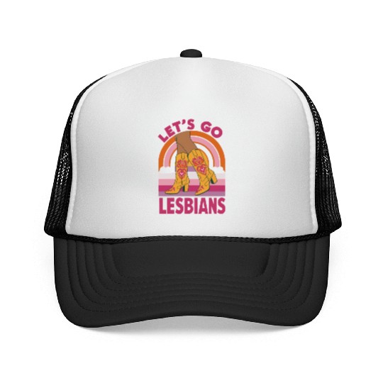 Let's Go Lesbians LGBTQ Pride Month Cowgirl Trucker Caps