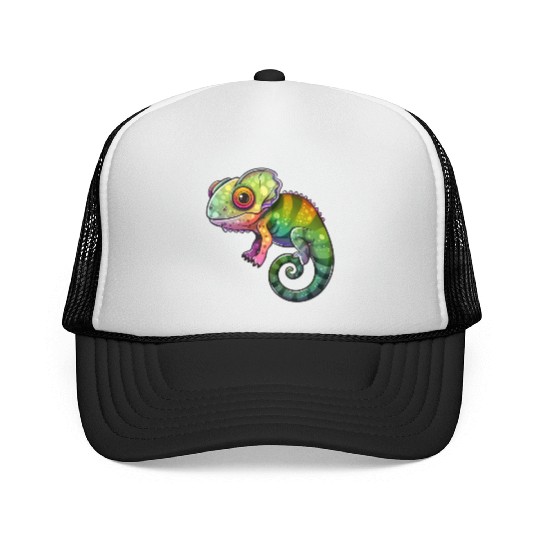 Colorful Chameleon Fantasy Creature Trucker Caps