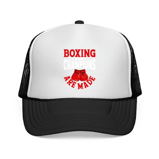 Boxing Where Champions Are Made Training Boxer Trucker Caps