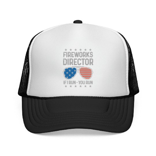 4th Of July Fireworks Funny Fireworks Director Trucker Caps