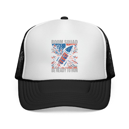 Boom Squad Be Ready To Run 4th of July Fireworks Trucker Caps