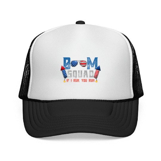 Boom Squad Funny Firework Director 4th Of July Trucker Caps