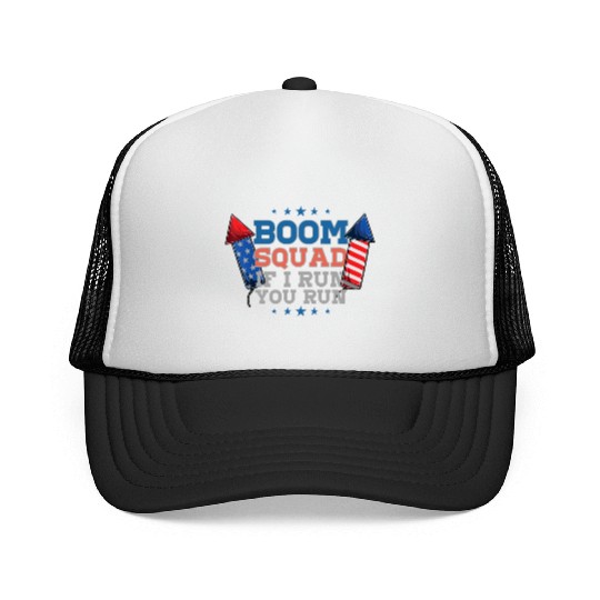 BOOM SQUAD Fireworks Director 4th of July Trucker Caps