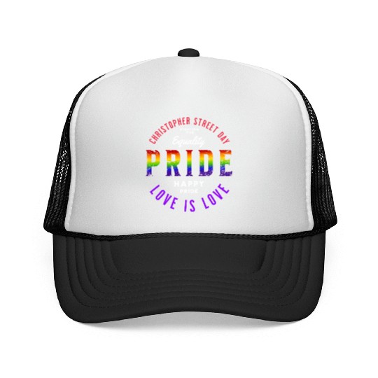 Love Is Love Gay Pride Colors Of Rainbow LGBTQ+ Trucker Caps