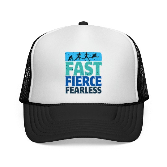 Fast Fierce Fearless Track And Field Lover Hurdles Trucker Caps