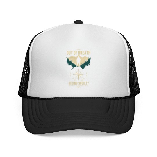 Out of Breath Hiking Society Hiker Nature Love Trucker Caps