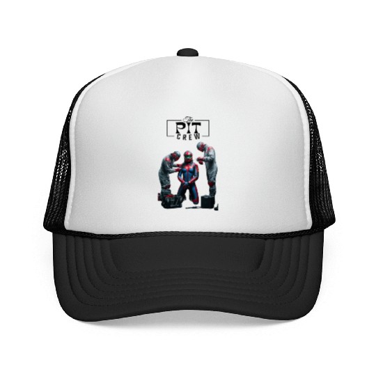 pit crew race car driver dank tank Trucker Caps