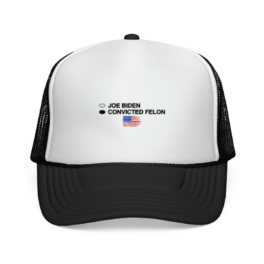 Joe Biden Vs Convicted Felon Funny 2024 Flag Trucker Caps