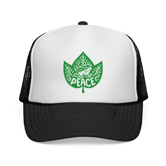 Peaceful Frog - Green version Trucker Caps