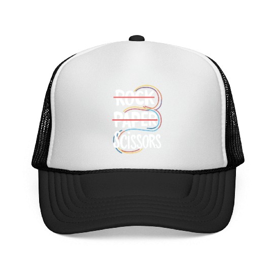 Rock Paper Scissors Lesbian Funny Gay Pride LGBT Trucker Caps