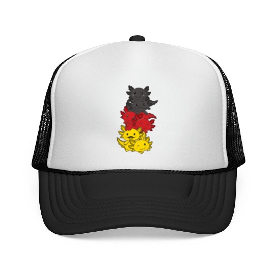 German Flag Axolotl German Germany Trucker Caps