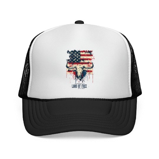 Land of the free because of the brave , 4 July Trucker Caps