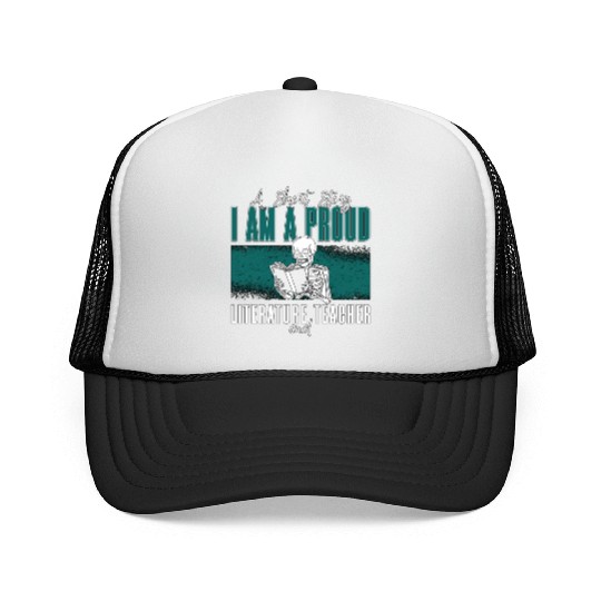 Literature Teacher A Short Story I Am A Librarian Trucker Caps