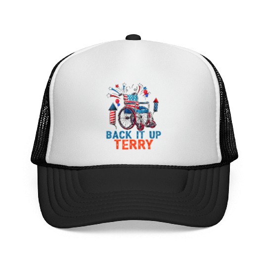 Back Terry Fireworks 4th July Trucker Caps