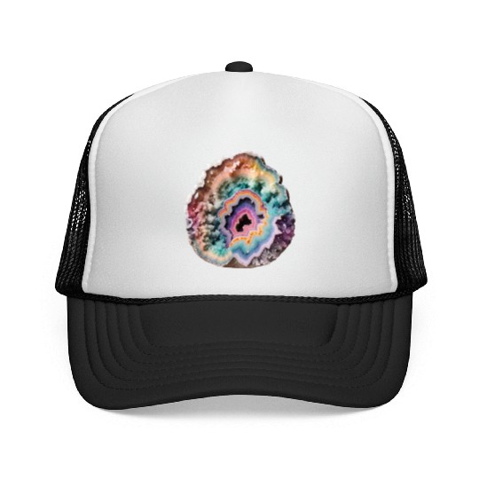 Fantasy Pastel Rainbow Geo Stone Crystal Trucker Caps